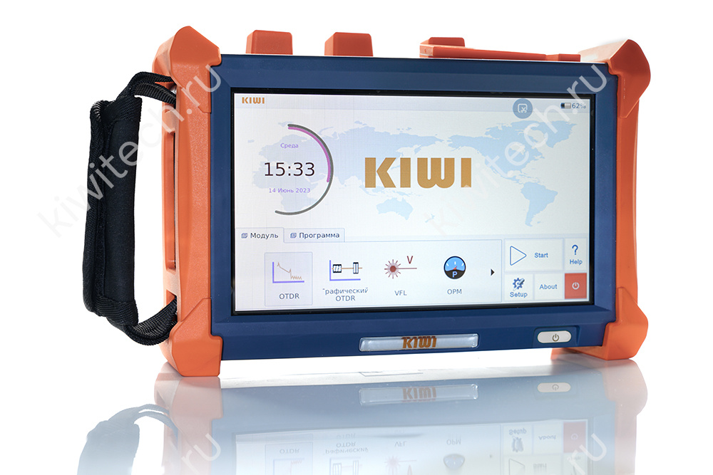 Оптический рефлектометр KIWI-7431 (SM. 1310/1550, 38/37dB, LS-PM), встроенный источник и измеритель 
