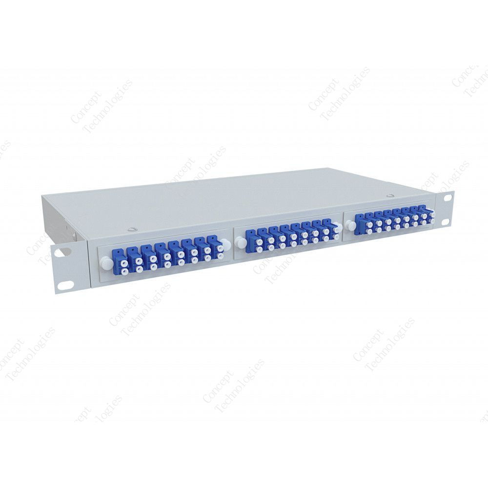 Кросс распределительный стоечный КРС, 19", 1U, 24 SM, укомплектованный 26 LC/UPC (черный)